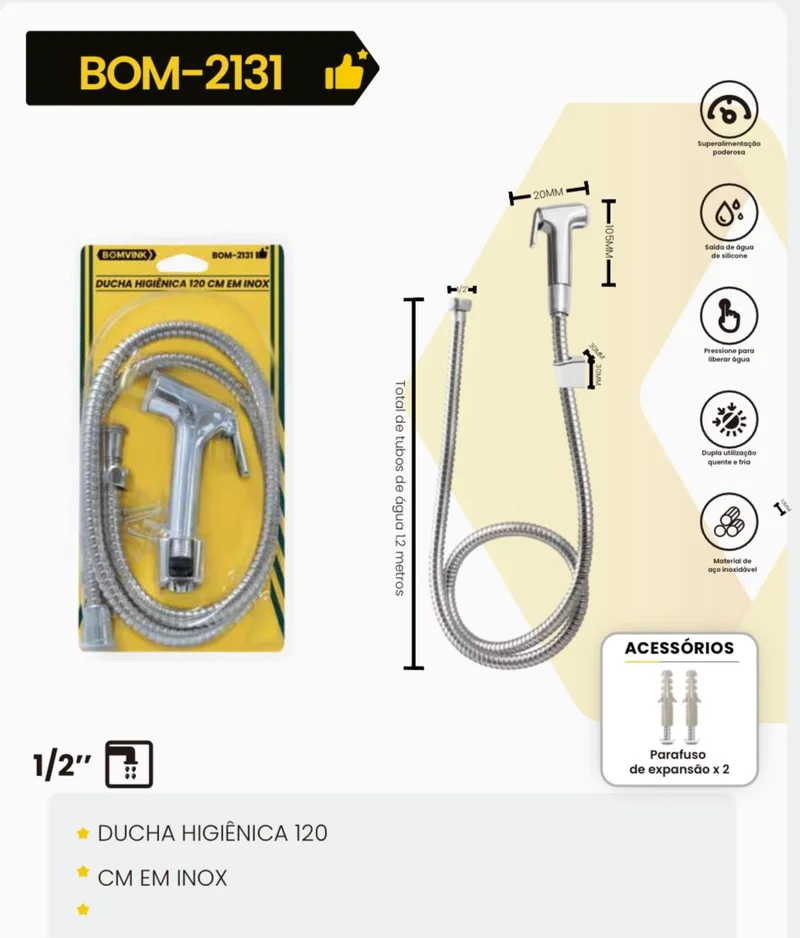 DUCHA HIGIÊNICA 120 - BOM-2133 DUCHA HIGIÊNICA 120 - BOM-2133