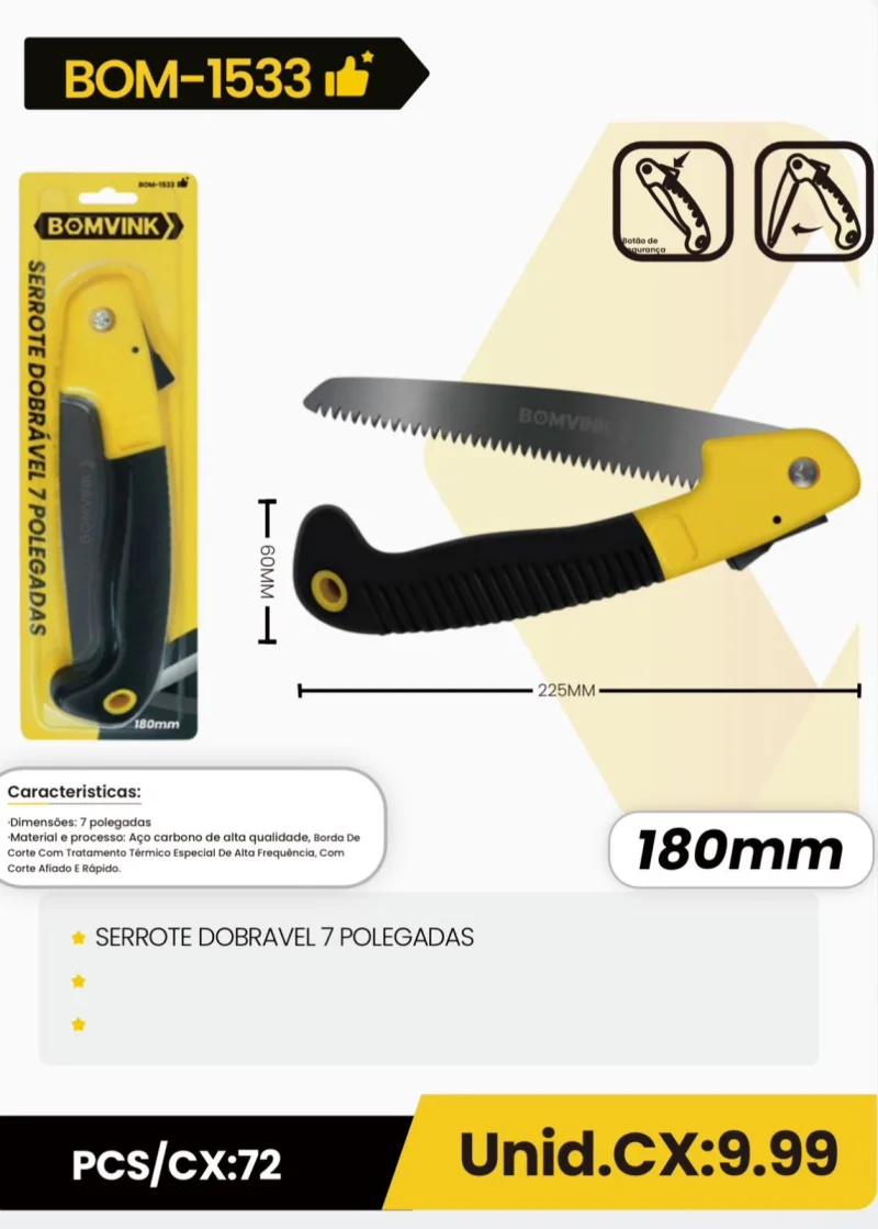 SERROTE DOBRÁVEL 7 POLEGADAS-BOM-1533 SERROTE DOBRÁVEL 7 POLEGADAS-BOM-1533