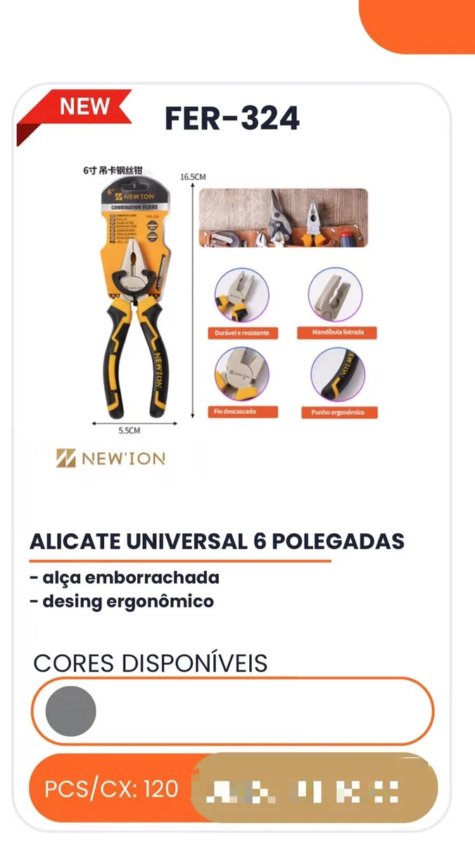 ALICATE UNIVERSAL 6 POLEGADAS - FER-324 ALICATE UNIVERSAL 6 POLEGADAS - FER-324